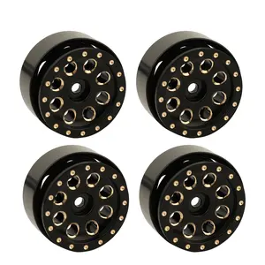 LonZeXy SCX24 Wheels 1.0 Beadlock Wheels(4P-Set) for Axial SCX24 1/24 Brass Ring Weighted
