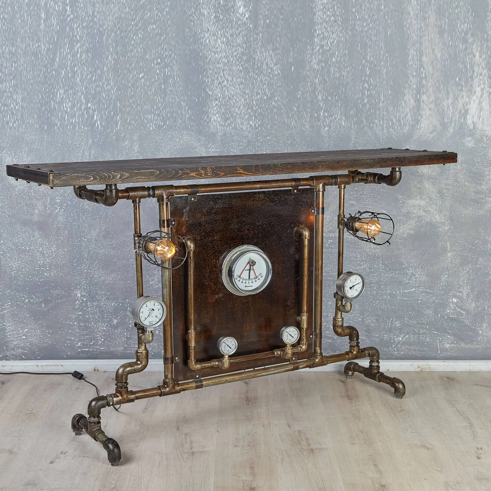 Steampunk Table Lamp | Industrial Console