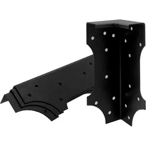 Hi-Flame 4 Set Raised Garden Bed Corner Brackets with Screws, Fit Lumber up to 2 Inch x 12 Inch Raised Bed Brackets for Vegetable Garden (Black)