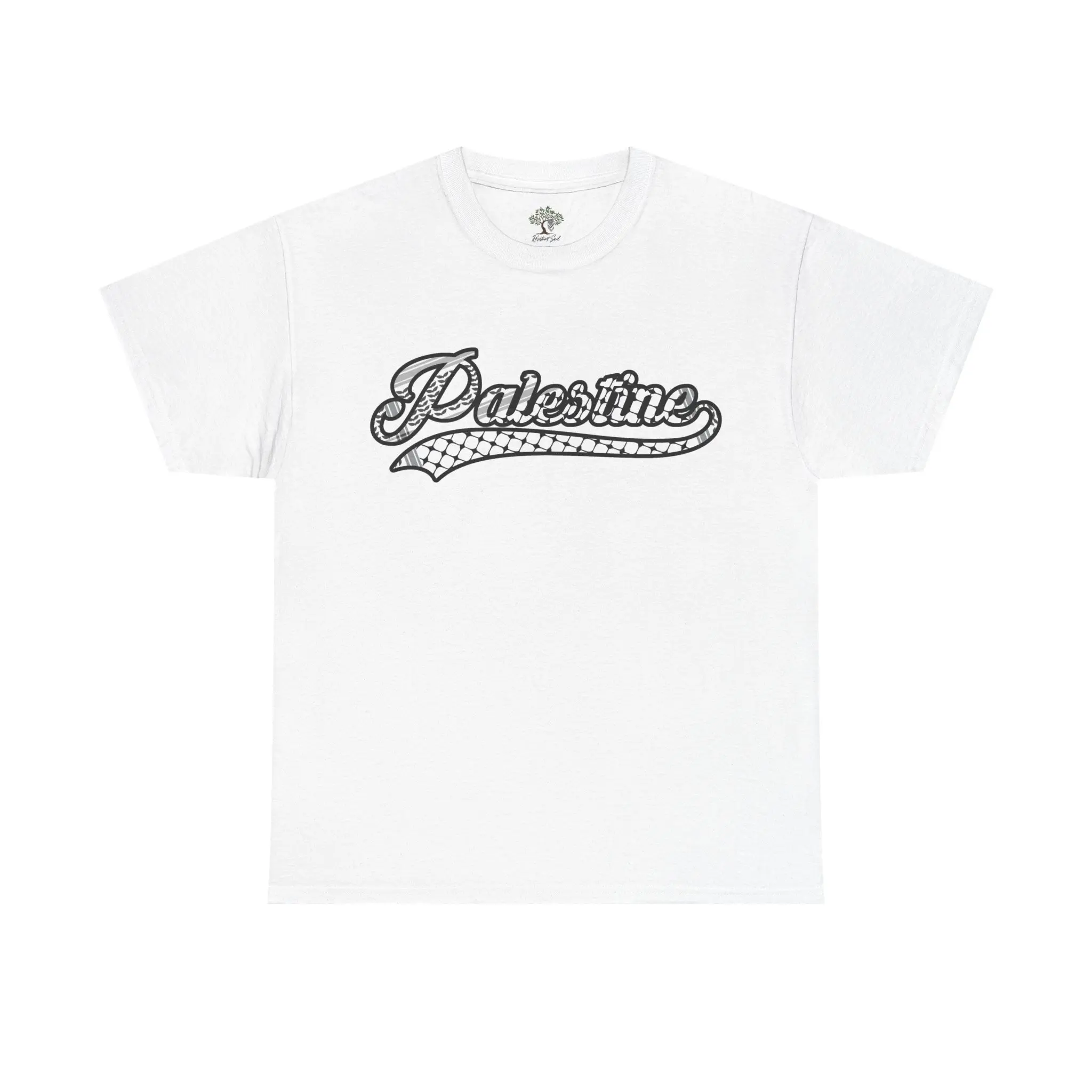 Palestine Keffiyeh Script Tee, T-Shirt, Middle Eastern Clothing, Keffiyeh Design Script Shirt, Cultural Apparel