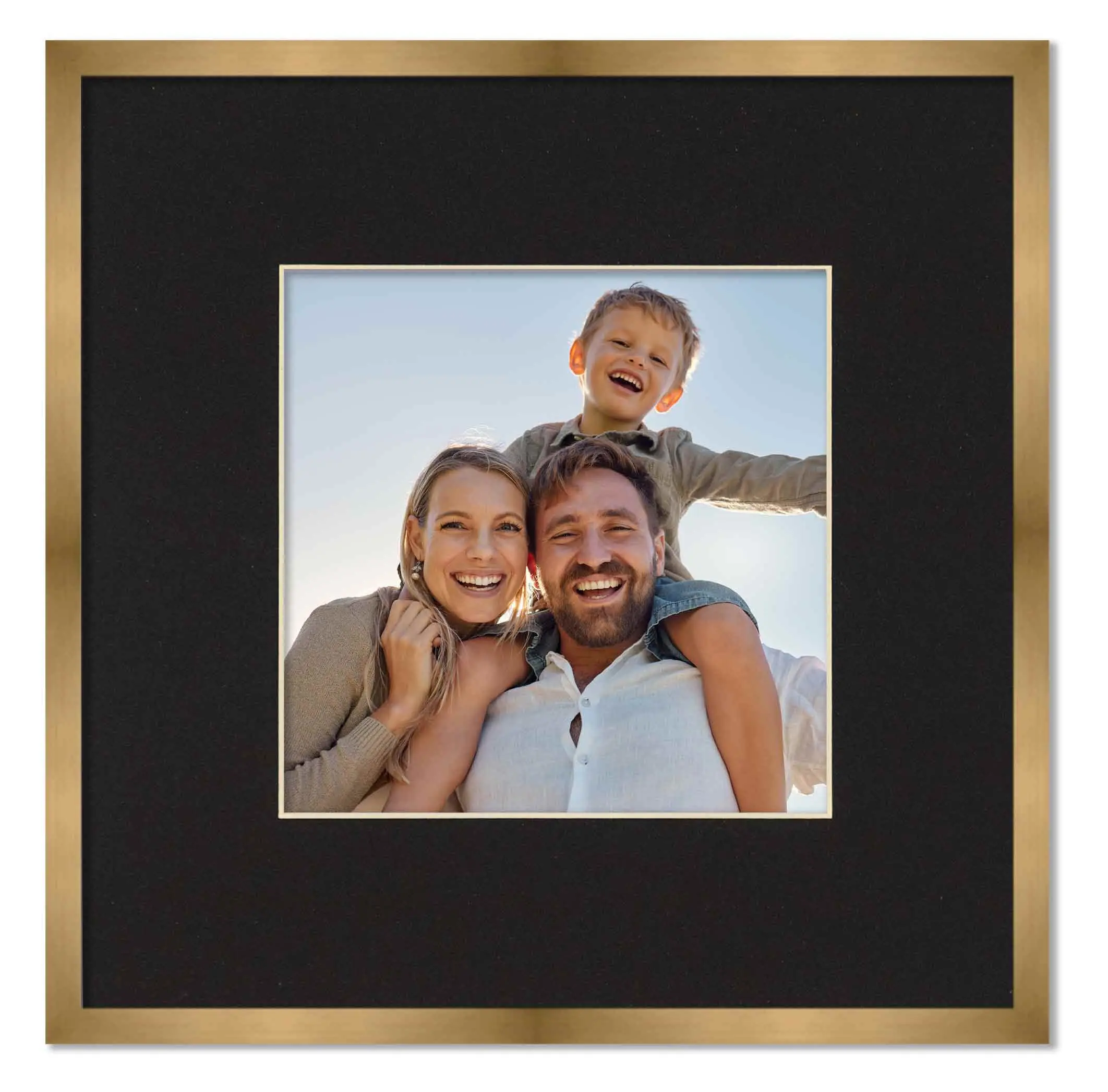 6x6 Frame with Mat - Bronze 9x9 Frame Wood Made to Display Print or Poster Measuring 6 x 6 Inches with Black Photo Mat