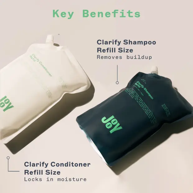 More JooY Clarify Shampoo & Conditioner Refill Set – 32 fl oz Each, Fermented Superfoods Formula to Remove Buildup, Lock Moisture & Restore Scalp Balance