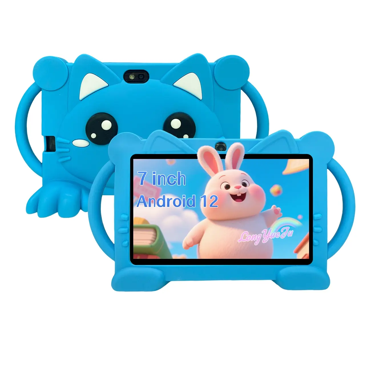 7-inch Android Family Tablet, iWAWA system with parental control function, integrated with knowledge park education and entertainment, accompanying growth, Christmas and Halloween gifts, no adapter, blue/pink, Android Learning Tablet