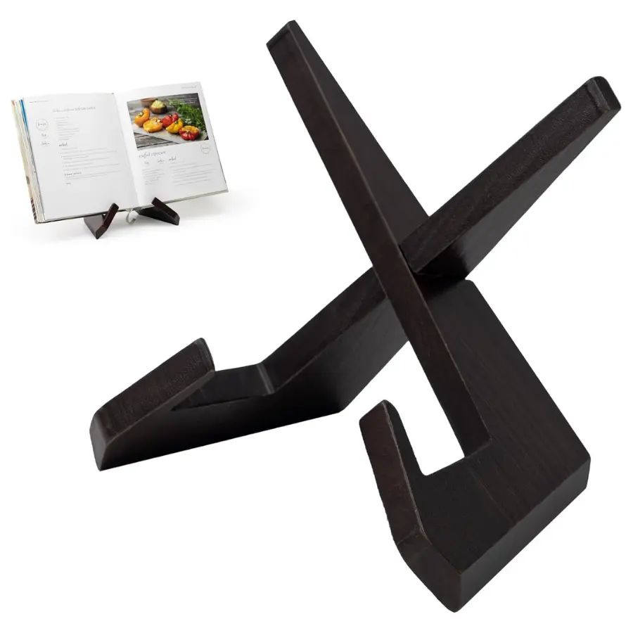 Wooden Cookbook Stand | Detachable Recipe Book Holder