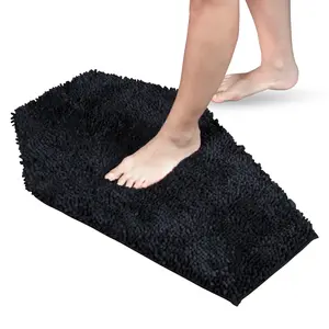 Chenille Coffin Bath Mat - 32x20 Inch Coffin Rug, Soft, Thick, Water Absorbent, Machine Washable with Non-Slip PVC Backing