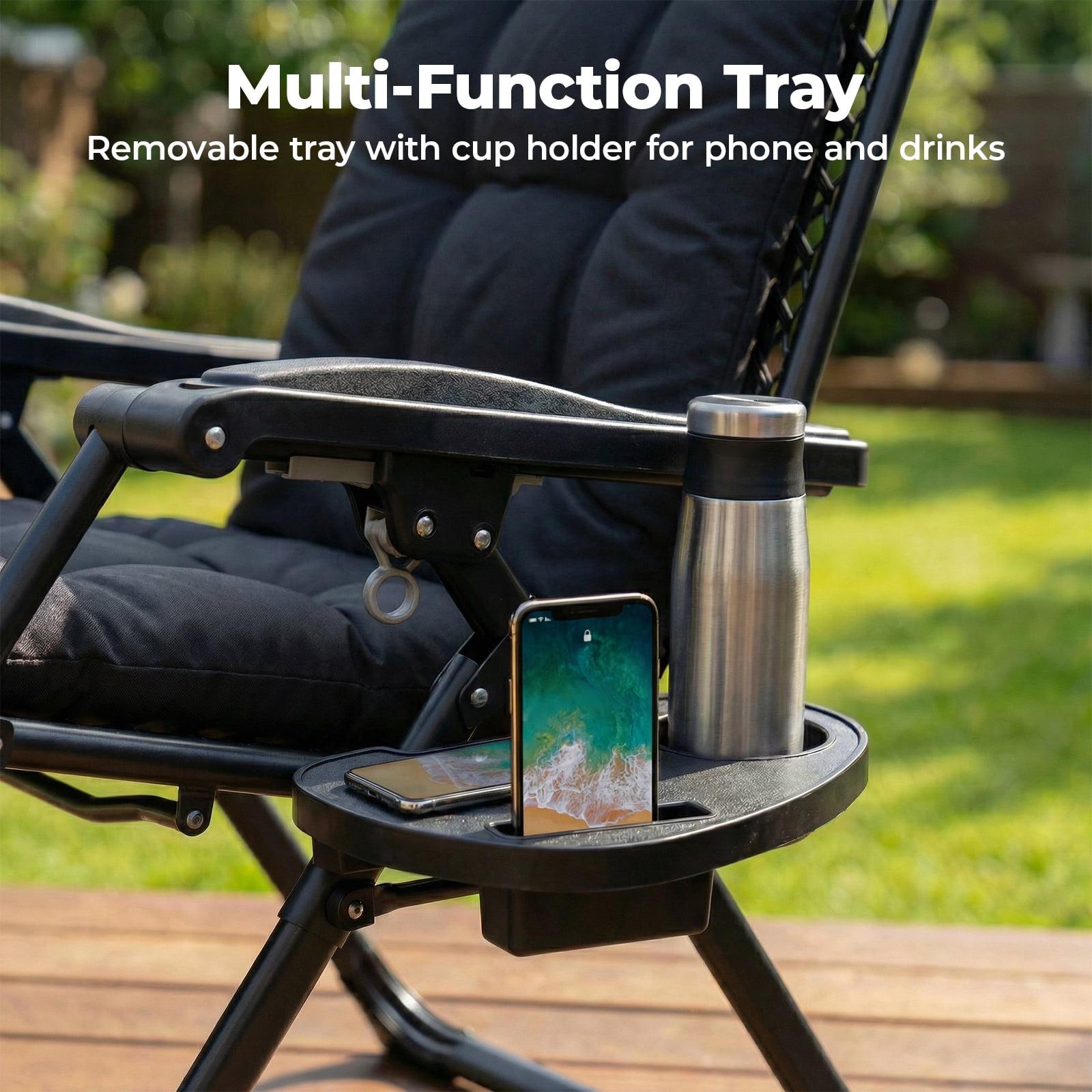 Alvantor Zero Gravity Chair with 440lbs Capacity, Foldable Outdoor Lounge, Black
