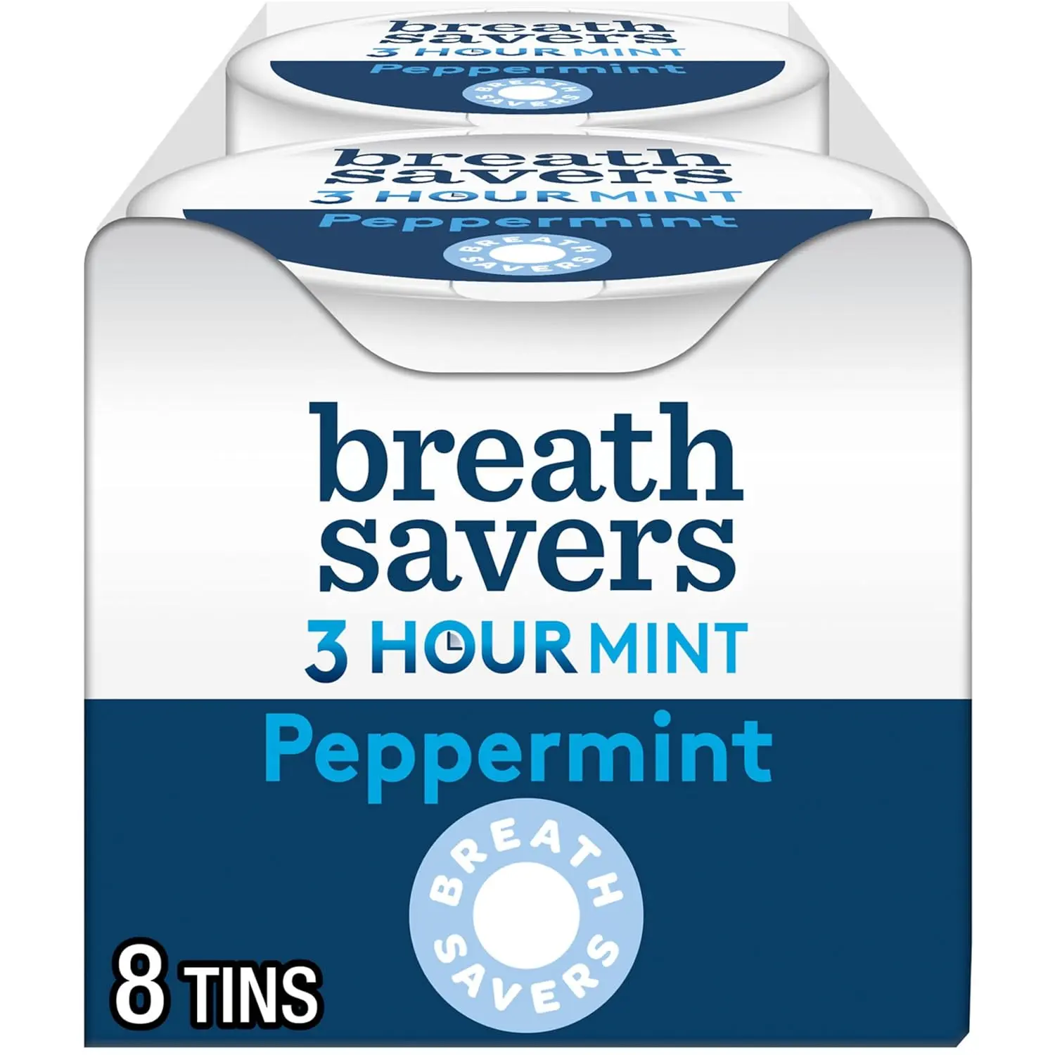 Peppermint Mints Candies Snack Tins, 3-Hour Freshness, 1.27 oz Each, 8 Ct