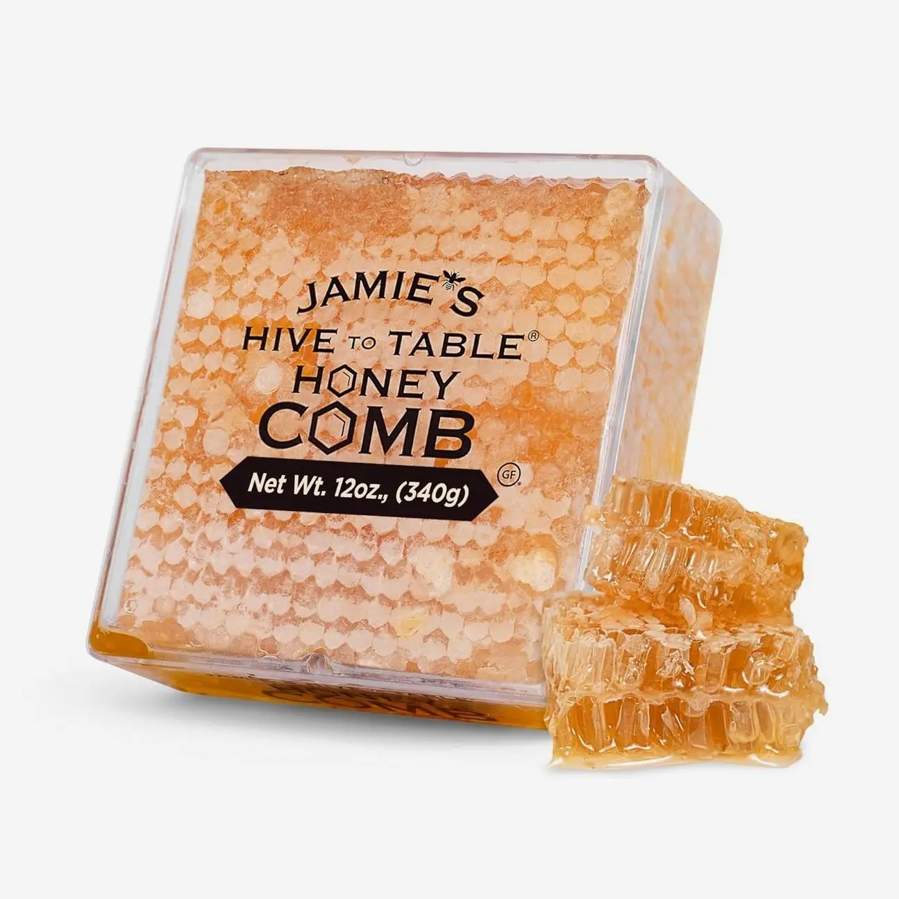 Jamie's Hive To Table 100% Raw Honeycomb, 12 Oz – All-Natural Pure Georgia Honeycomb, No Additives or Preservatives, Non-GMO