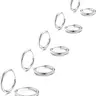 5 Pairs Surgical Stainless Steel Hoop Shape Earrings, Circle Shape Earrings, for Men Women Hypoallergenic Huggie Hoop Earrings Helix Cartilage Tragus Daith Nose Piercing Jewelry 6mm/7mm/8mm/9mm/10mm Hoop Earring Sets Stainless Steel Hoops Earring Pack