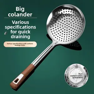 Thickened stainless steel skimmer for home use, extra-large skimmer for frying, filtering pasta, kitchen utensil, strainer