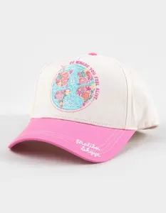 MALIBU SKYYE Feel Alive Womens Snapback Hat, Pink  &  White