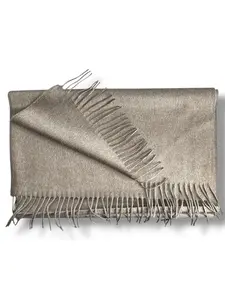 SUITCAFE Taupe Woven Silk Scarf Made In Italy scarves