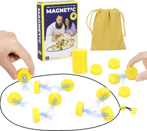 Magnetic Chess Game with String Upgraded N52 Magnet Stone Play Set for Adults Kids Portable Strategy Tabletop Board 20 Polished Pieces BPA Free Certified Safety Travel Design