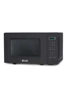 COMMERCIAL CHEF 0.7 Cu Ft Microwave with 10 Power Levels, 700W Microwave with Digital Display, with Child Safety Door Lock, Programmable with Push Button, Black