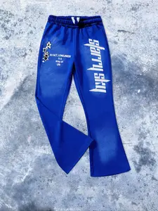 Men's Casual Colorblock Letter Print Drawstring Waist Joggers Pants, Fitted Street Style Long Loose Fit Sweatpants for All Seasons