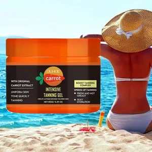 Carrot Extract Self Tanning Gel, Waterproof Tanning Accelerator, Tan Booster, Moisturizing Lightweight & Easy Absorbing, Easy Absorption Nourishing Skin Care Gel with Carrot Seed Oil for Women & Men