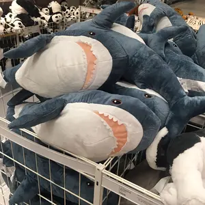 40/58cm Big Soft Simulation Cute Shark Plush Toy Kawaii Stuffed Kids Children Boys Girls Lovely Animal Pillow for Birthday Gifts
