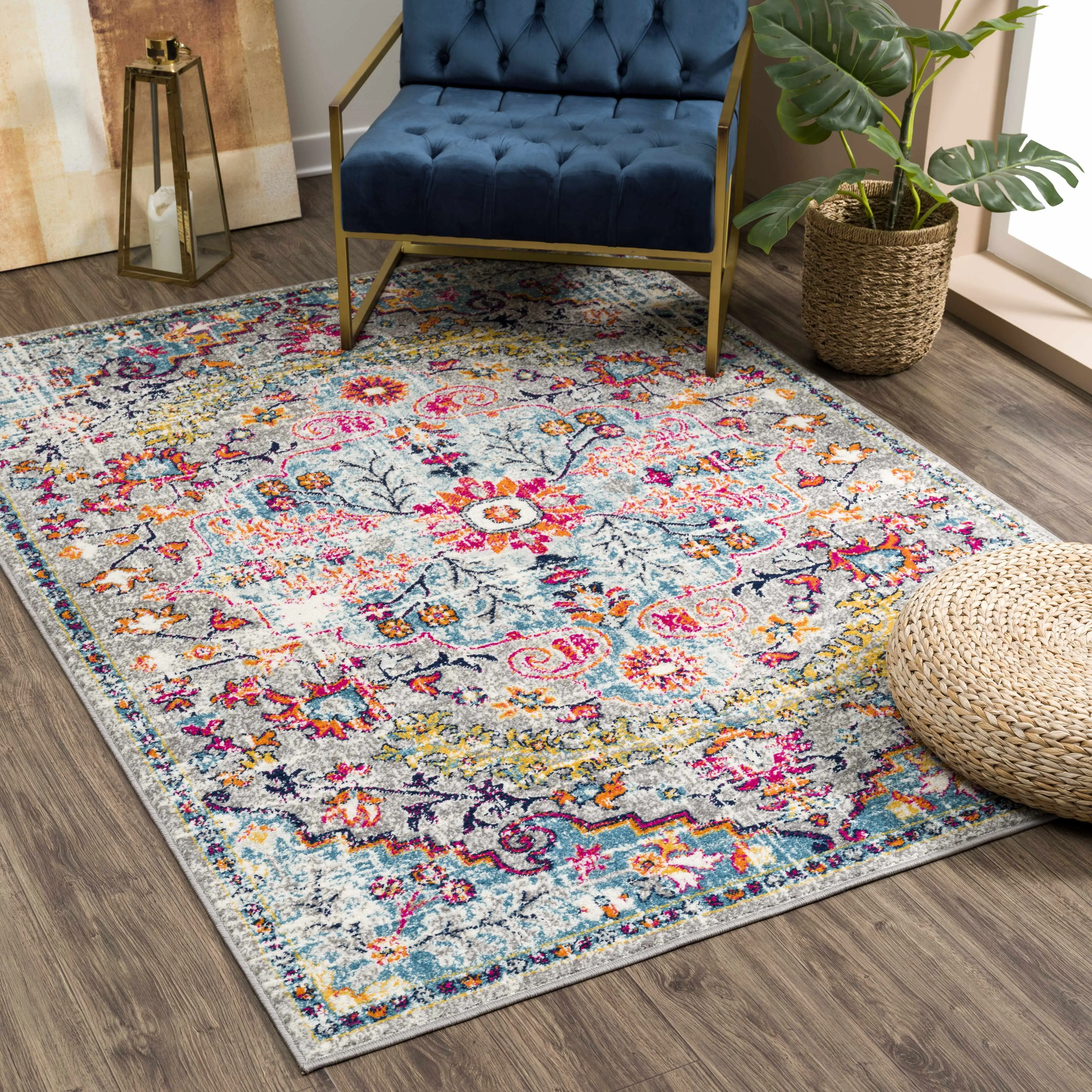 Delanson Colorful Rectangle Area Rug - Stylish Home Decor for Living Room, Bedroom, Home Decor Rug