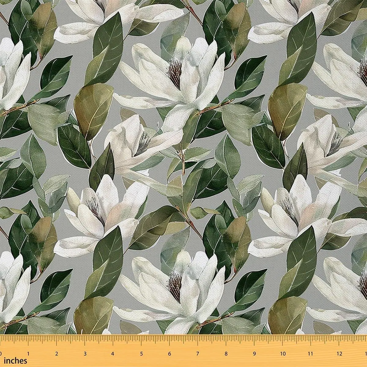 Floral Fabric,Flower Botanical Branches Upholstery Fabric Chairs,Tropical Leaves Decorative Fabric Upholstery and Home DIY Projects,White Beige