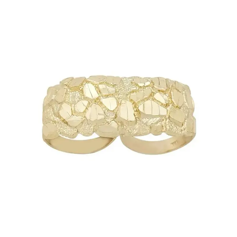 14k Gold finish Double brass Ring