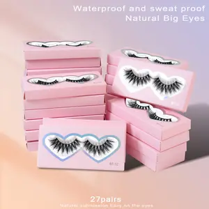 BTLLSSH Faux Mink False Eyelashes | 27 Pairs with 3 Stylish Designs - 100% Handmade, Luxurious Texture & Ultra-Lightweight for Flawless Makeup Looks Cosmetic