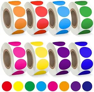4000 PCS 3/4" Colored Dot Stickers Circle Color Coding Labels, 8 Color Style Colorful Coding Label Sticker for Office, Student Classroom(8 Rolls, 3/4 Inches)