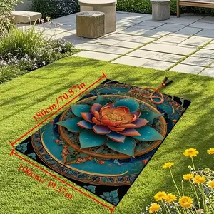 Non-Slip Yoga Mat, Lotus Pattern Meditation Pad, Odorless Fitness Mat, Portable Home Outdoor Yoga Mat, Professional Sports Mat