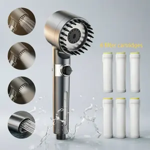 High-Pressure Filtered Handheld Shower Head, 3 Spray Modes & 6 Extra Filters, Massage Experience Like Spa, Ideal for Relaxing Baths, Handheld Showerhead Set, Handheld Shower Wand