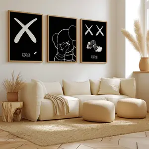 White Black KAWS Set: Hypebeast Wall Art
