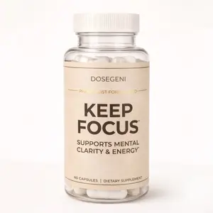 Keep Focus by DoseGeni - Caffeine + L-Theanine + Magnesium + B12 (60 servings)