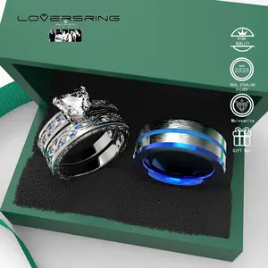 Wedding Ring Sets His And Hers Promise Ring Wedding Ring Sets His And Hers Couples Women 925 Sterling Silver Moissanite Man Titanium Wedding Band