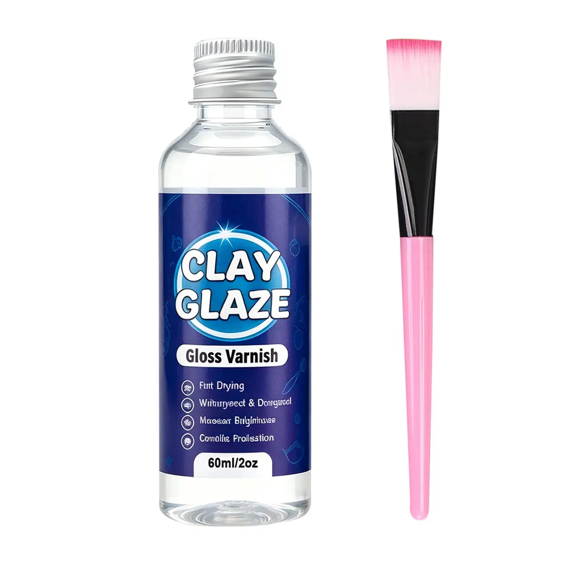 2-In-1 Diamond Painting Sealer with Brush, 60ML/120ML, Long-Lasting Glossy Finish, Ideal for Diamond Art and Puzzles, Diamond Painting Tools, Essential Craft Glue