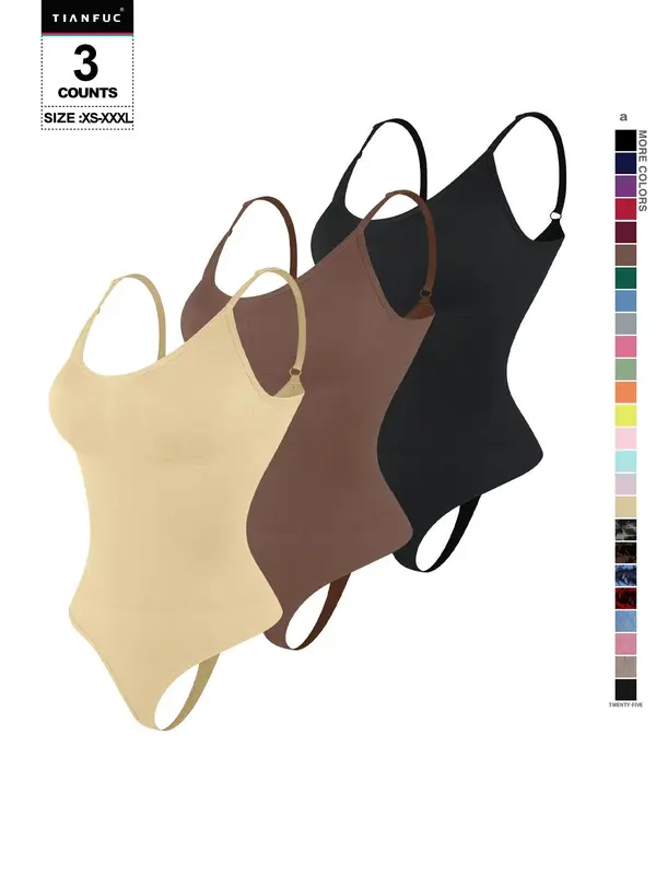 TIANFUC Women's Seamless Shapewear Bodysuit, Tummy Control Thong Panties, Casual Y-Type Underwear, All-Season Comfortable Fit 1