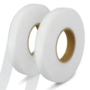 140 Yards Iron on Hemming Tape, 2 Rolls 0.59 inch Hem Tape No Sew No Iron, Iron on Tape for Hemming, Stitch Witchery Tape Sewing Tape, Fusible Tape Adhesive Wonder Web for Curtain, Pants, Clothes