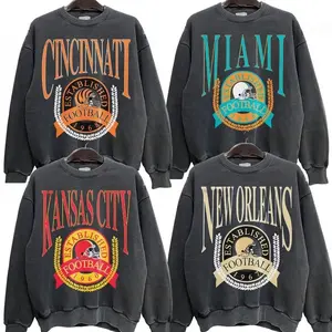 Vintage All Team Football Sweatshirt – Retro 90s Varsity Style Crewneck, DARK HEATHER Unisex Pullover, Classic Sports Fan Gift