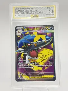 Graded AGS 9.5 Mega Sharpedo 2025 Phantasmal Flames 113 Holographic Pokemon Card