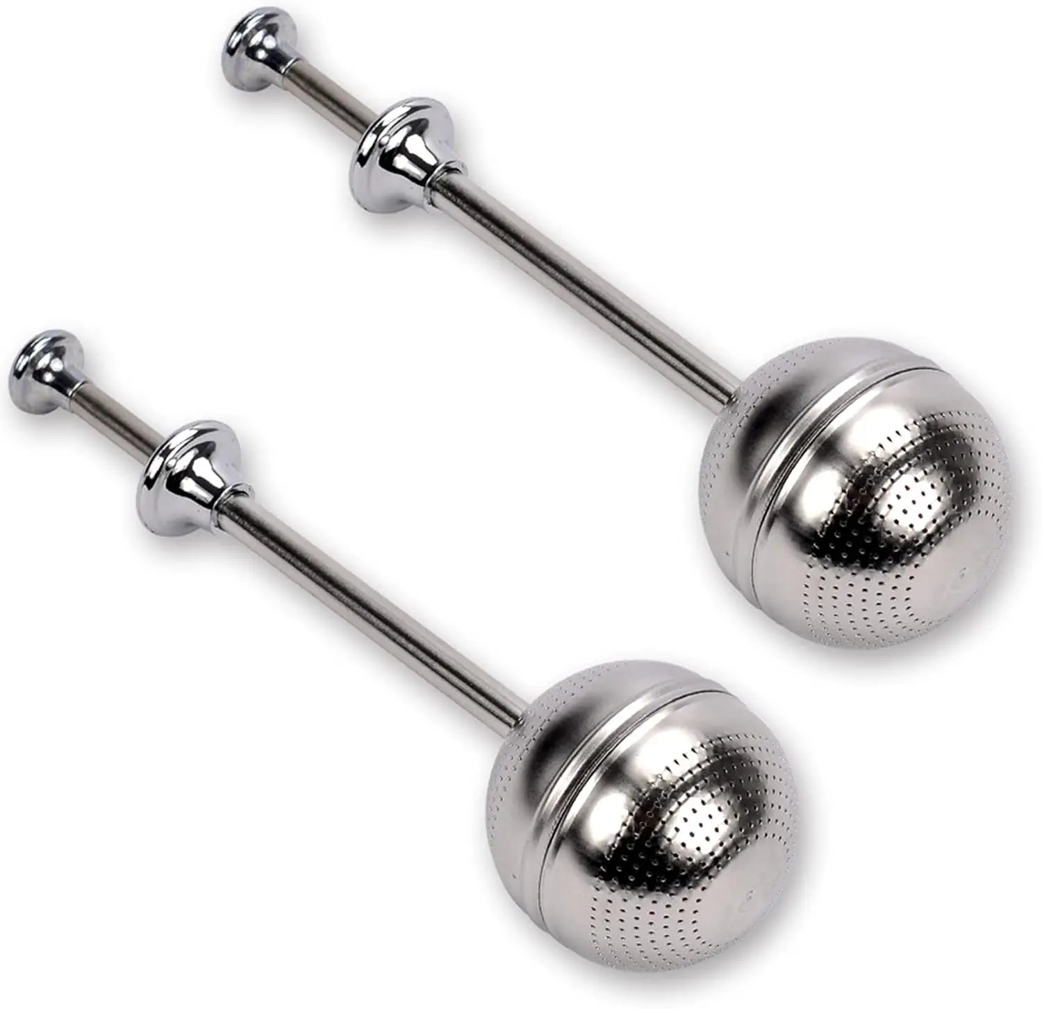 2 PCS Stainless Steel Telescoping Metal Tea Ball Infuser - Reusable Fine Mesh Removable Stirring Filter for Tea Cups and Teapots, Metal Tea Infuser, Tea Strainers For Loose Tea