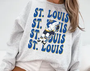 Retro St Louis Blue Sweatshirt T-shirt Blues Sweater Blues T-shirt Hockey Fan Shirt Vintage St Louis Ice Hockey St Louis 1967