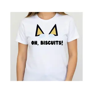 Oh, Biscuits! Adult Graphic Tee, Bluey Inspired Design, Family Fun Casual T-Shirt, Unisex, Comfortable, All‑Season Wear