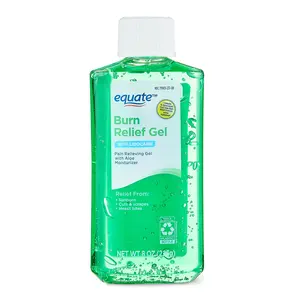 Equate Burn Relief Gel with Lidocaine 8 oz Fast Acting Pain Relief for Minor Burns Sunburns and Skin Irritations Non Greasy Formula