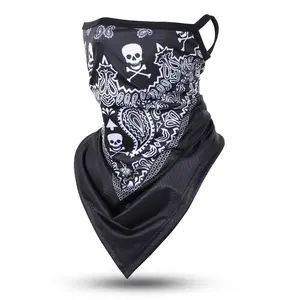 Skull Pattern Face Mask, Bandana Mask, 1 Count Breathable Neck Gaiter, Boho Style Sports Face Cover for Cycling Motorcycle Fishing Hiking, Halloween