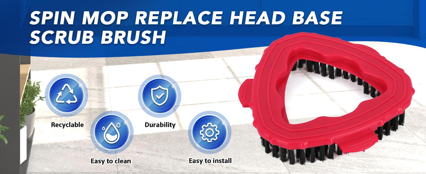 Scrub Brush Head Refills for O-Cedar EasyWring Spin Mop 1 Tank System Cleaning Spin Mop Refill for Velida ocedar Base Scrubber Brush for Shower mop