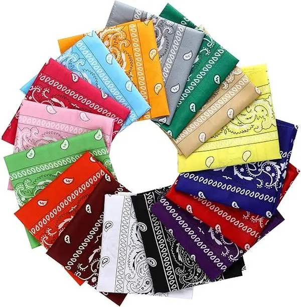 16Pcs Synthetic Assorted Paisley Bandanas (22x22 in) - Unisex Multi-Purpose Handkerchiefs for Home Improvement, Party Use, Suitable as Casual Daily Headbands, Hiking