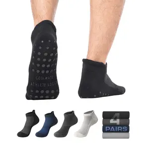 Pack 4 Men low ankle grip Yoga & Pilates Socks