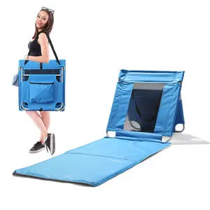 Foldable Beach Lounger Chair Lightweight 3.3 lbs with Breathable Mesh Back Cooler Pocket for Tanning Relaxing Blue Oxford Fabric