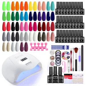 JEWHITENY 30pcs Gel Nail Polish Kit with U V Light - 120W Nail Lamp, 27 Colors Gel Nail Polish Set, Soak Off Gel Nail Kit Manicure Tools Gifts for Women