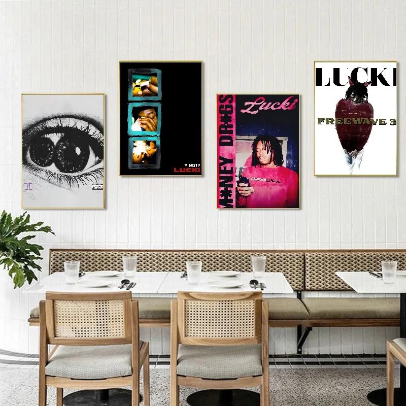 Lucki Rapper Retro Poster Canvas Painting Cafe Bar Room Modern Home Living Room Bedroom Wall Decoration Art