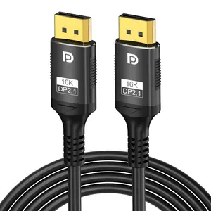 16k 6.6ft Displayport Cable, Dp 2.1 Cable, Vesa Certified, Supports Hdr Hdcp Freesync G-Sync, 8k@60hz, 4K@60hz/120hz/240hz, 2k@120hz/165hz/240hz