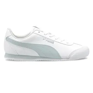 PUMA Womens Turino Leather Lace Up Sneakers Shoes Casual - White