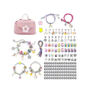 Mixed Color Beads & Charms & Elastic String & Lobster Clasps, Diy Jewelry Making Kit, Jewelry Making Supplies for Bracelet & Necklace Making